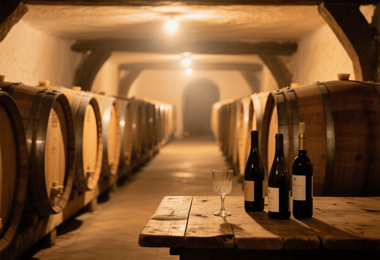 Weinberg mit Weingut - SEO für Winzer
