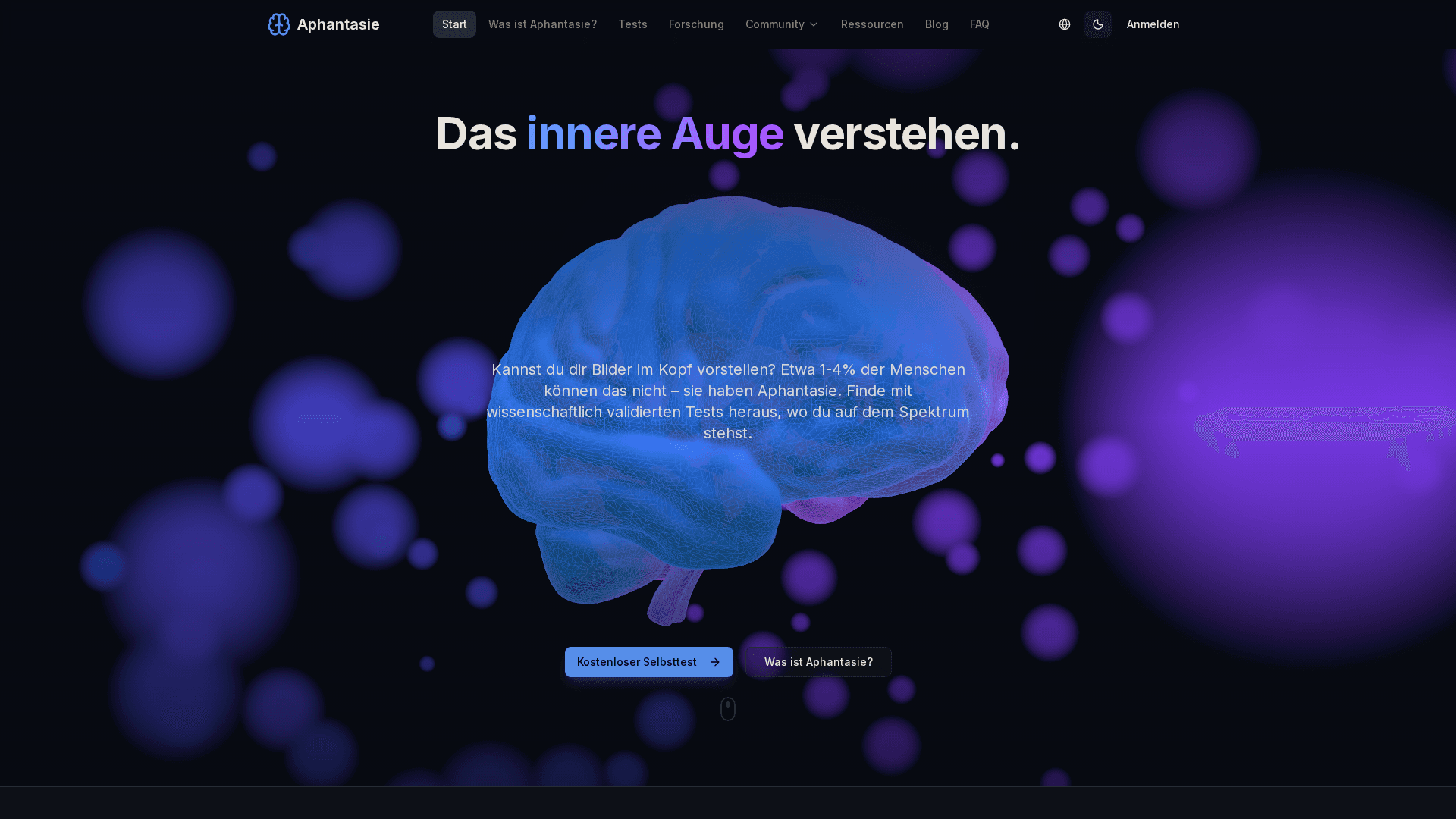 Aphantasie.org Dark Mode