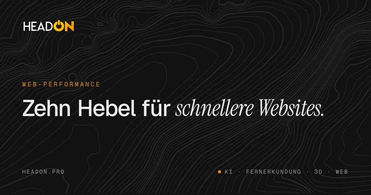 Titelgrafik im headon-Stil: Website-Performance optimieren: 10 Maßnahmen