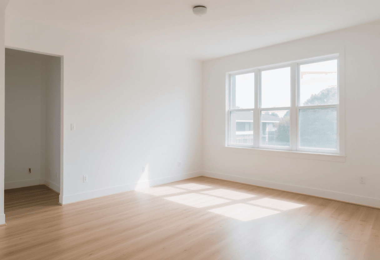 Leerer Raum vor dem digitalen Virtual Staging